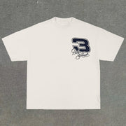 Racing Crew Neck Print Short Sleeve T-Shirt