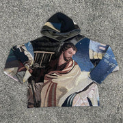 Trendy Retro Faith Tapestry Hoodie