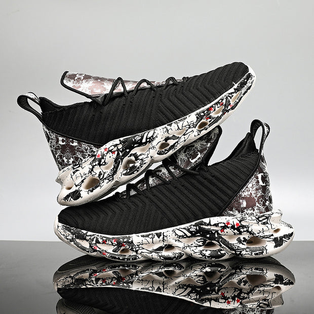 plus size men's sneakers breathable high top casual shoes