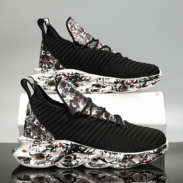 plus size men's sneakers breathable high top casual shoes