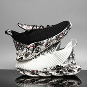 plus size men's sneakers breathable high top casual shoes