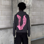 Charm casual street zip-up hoodie