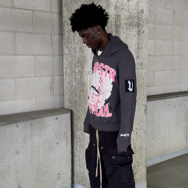 Charm casual street zip-up hoodie