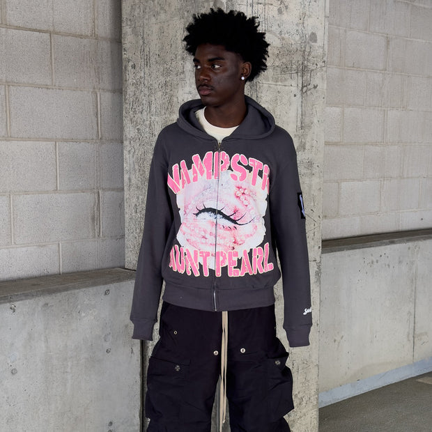Charm casual street zip-up hoodie