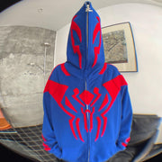 Retro contrast full-zip hoodie