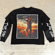 Jesus Redeemed Casual Street Fake Two Piece Long Sleeve T-Shirt