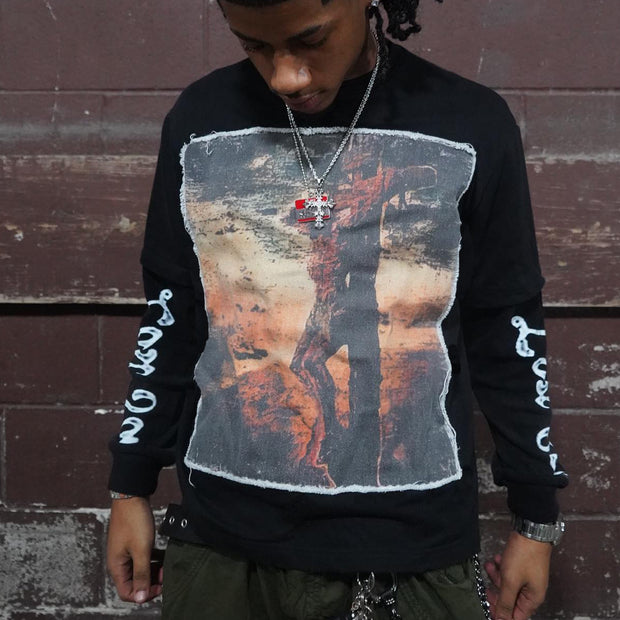 Jesus Redeemed Casual Street Fake Two Piece Long Sleeve T-Shirt