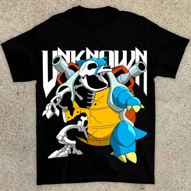 Fashionable preppy style anime print T-shirt