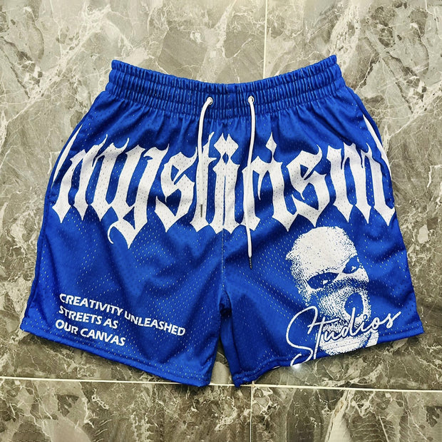 Street Style Mysticism Print Mesh Shorts