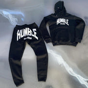 Casual Street Print Track Pants Hoodie Two-Piece Set