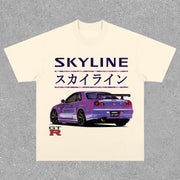 Fashion round neck racing print short sleeve T-shirt