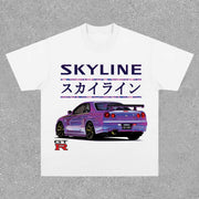 Fashion round neck racing print short sleeve T-shirt