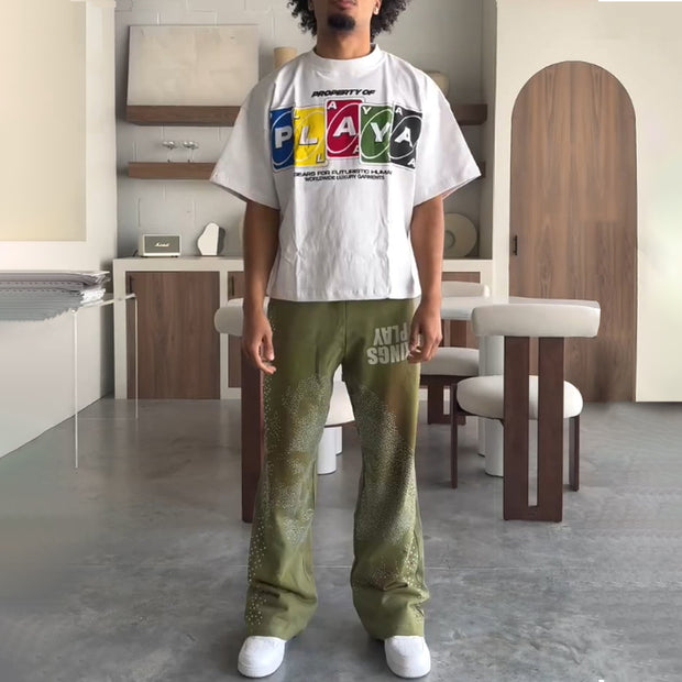 Kings Play Printed T-Shirt Sweatpants Two Piece Set