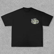 Camouflage racing fan print T-shirt