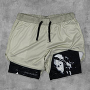 Jesus Print Double Layer Shorts