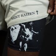 Jesus Print Double Layer Shorts