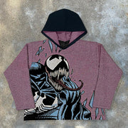 Venom Print Long Sleeve Tapestry Hoodies