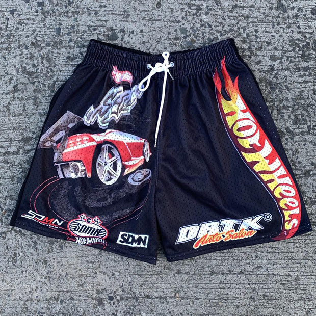 Flame Racer Club Casual Street Mesh Shorts