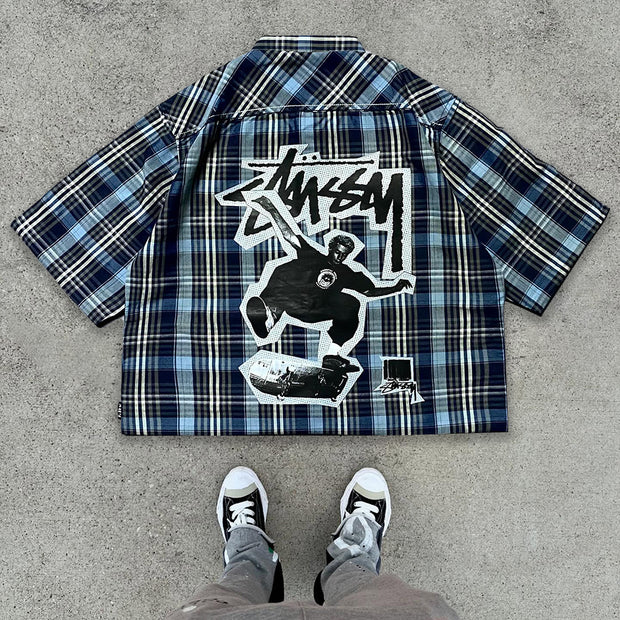 Casual Retro Plaid Print Shirt