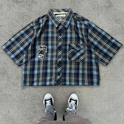 Casual Retro Plaid Print Shirt