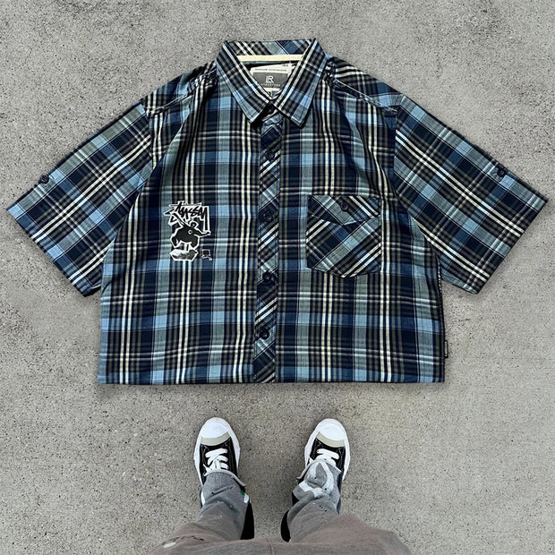 Casual Retro Plaid Print Shirt