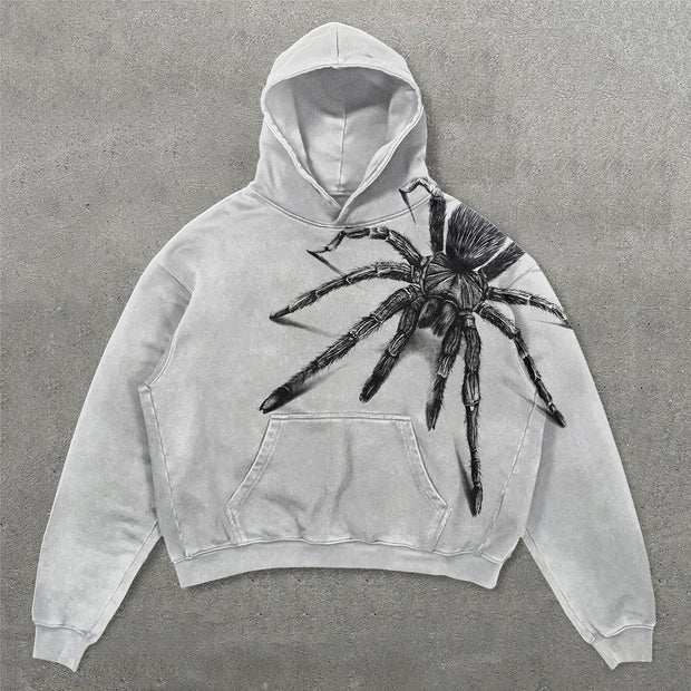 Casual Spider Print Long Sleeve Hoodies