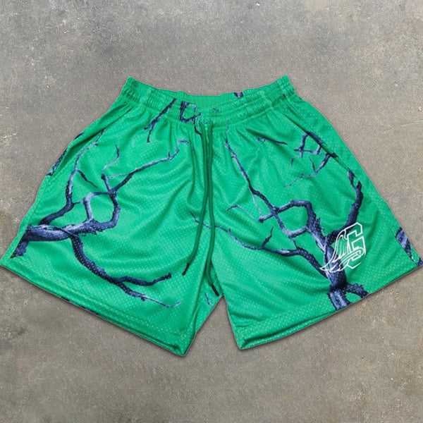 Twig Graphic Print Elastic Shorts