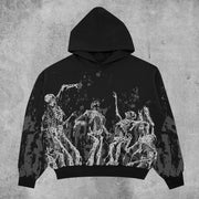 Hell Skull Print Casual Street Hoodie