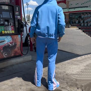 Populrloner Print Hoodie Sweatpants Two Piece Set