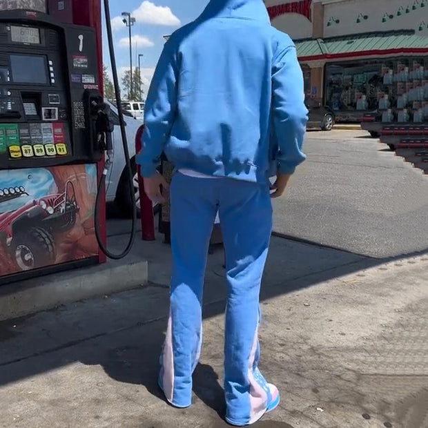 Populrloner Print Hoodie Sweatpants Two Piece Set