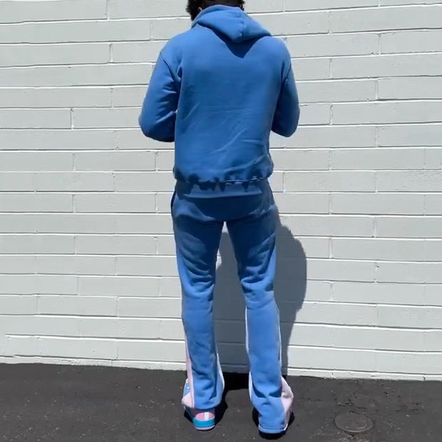 Populrloner Print Hoodie Sweatpants Two Piece Set
