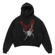 spider print hoodie