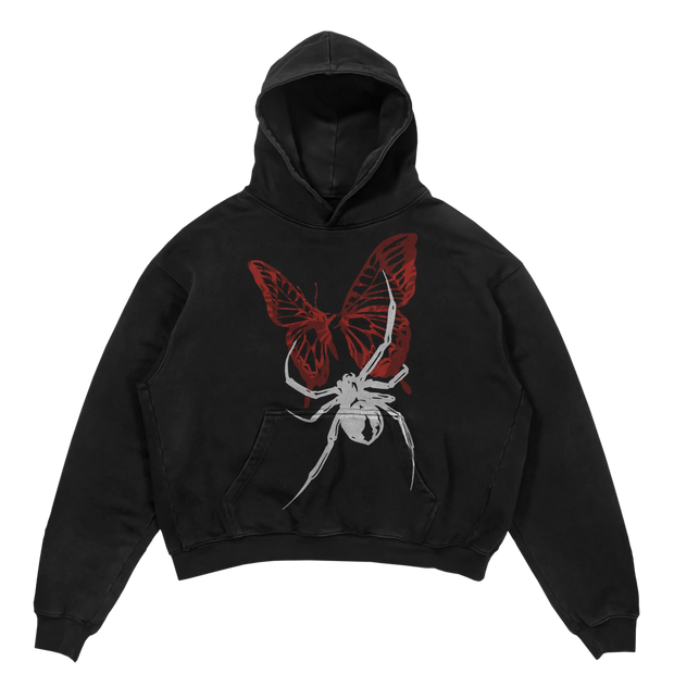 spider print hoodie
