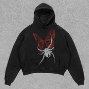 spider print hoodie