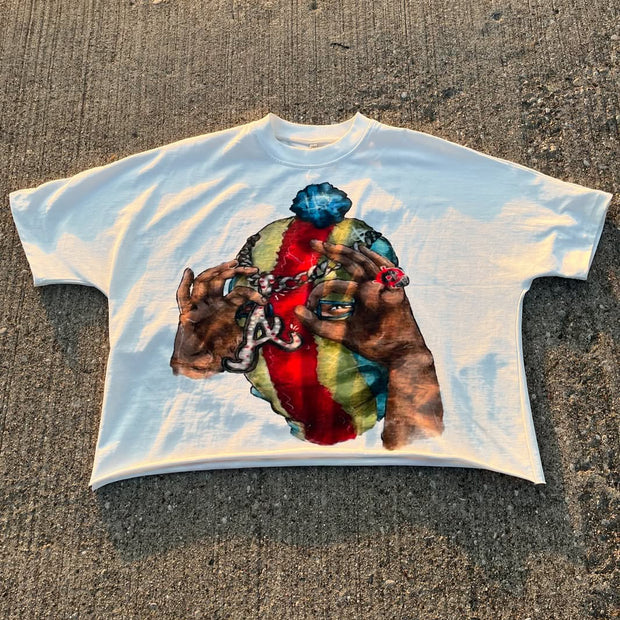 Fashion AA Print Short Sleeve T-Shirt