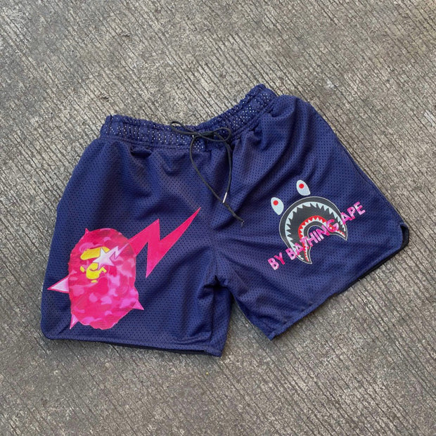 Personalized street style brand printed double-layer shorts