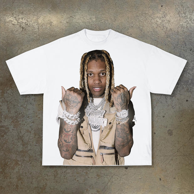 Free Smurk Print Short Sleeve T-Shirt