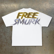 Free Smurk Print Short Sleeve T-Shirt
