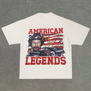 Fashion round neck racing driver print T-shirt