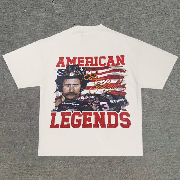 Fashion round neck racing driver print T-shirt