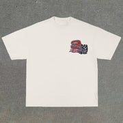 Fashion round neck racing driver print T-shirt