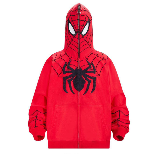 Trendy brand personalized Spider-Man full zip hoodie