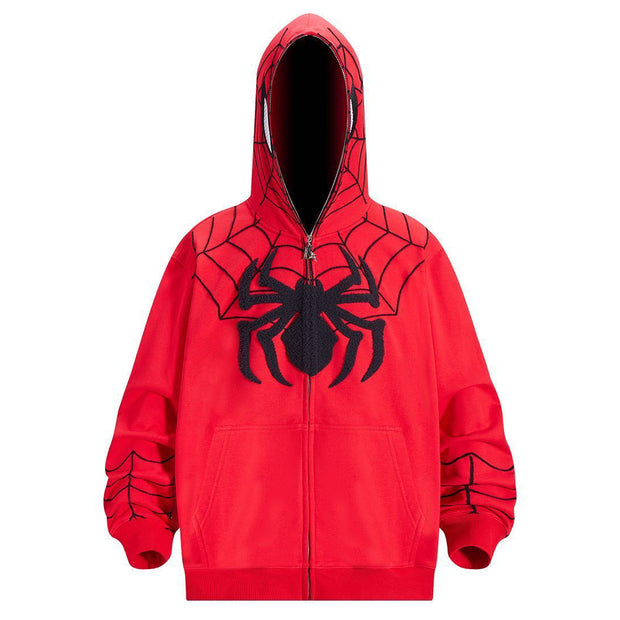 Trendy brand personalized Spider-Man full zip hoodie