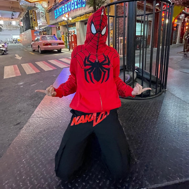 Trendy brand personalized Spider-Man full zip hoodie