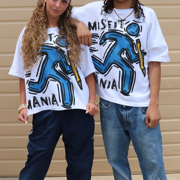 Casual street graffiti print T-shirt