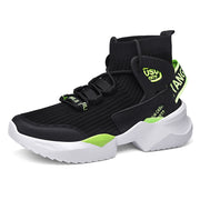 Casual sports shoes dad men's shoes flying woven thick sole inner heightening socks boots