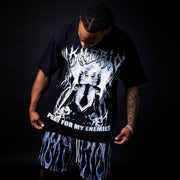 Split Personality T-shirt Mesh Shorts Two-Piece Set