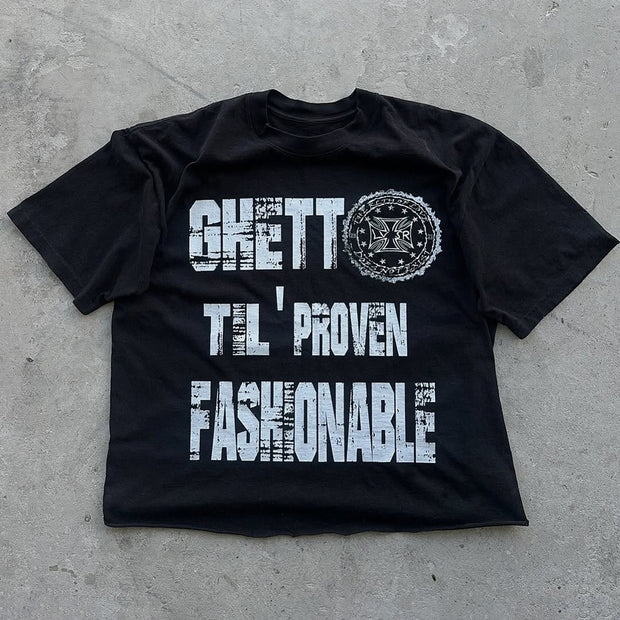 Fashionable Letter Print Short Sleeve T-Shirt