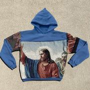 Fashion Jesus Print Long Sleeve Hoodie