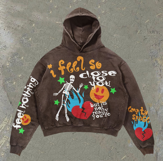 Feeling of love printed casual street hoodie